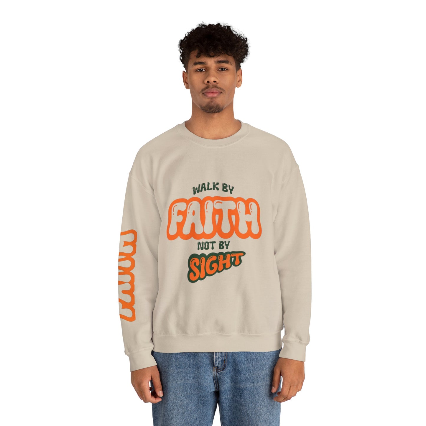 Walk By Faith -Unisex Heavy Blend™ Crewneck Sweatshirt