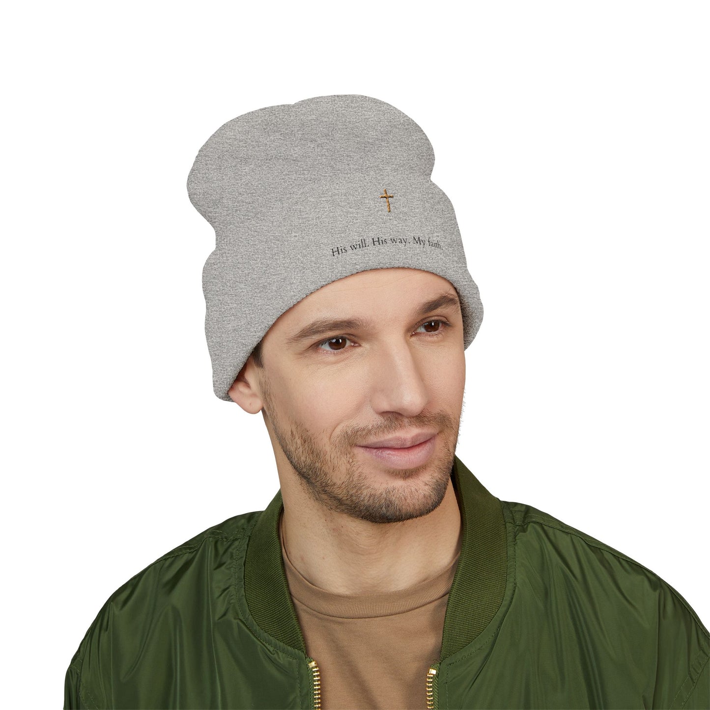 His Will- Classic Cuffed Beanie (Embroidery)
