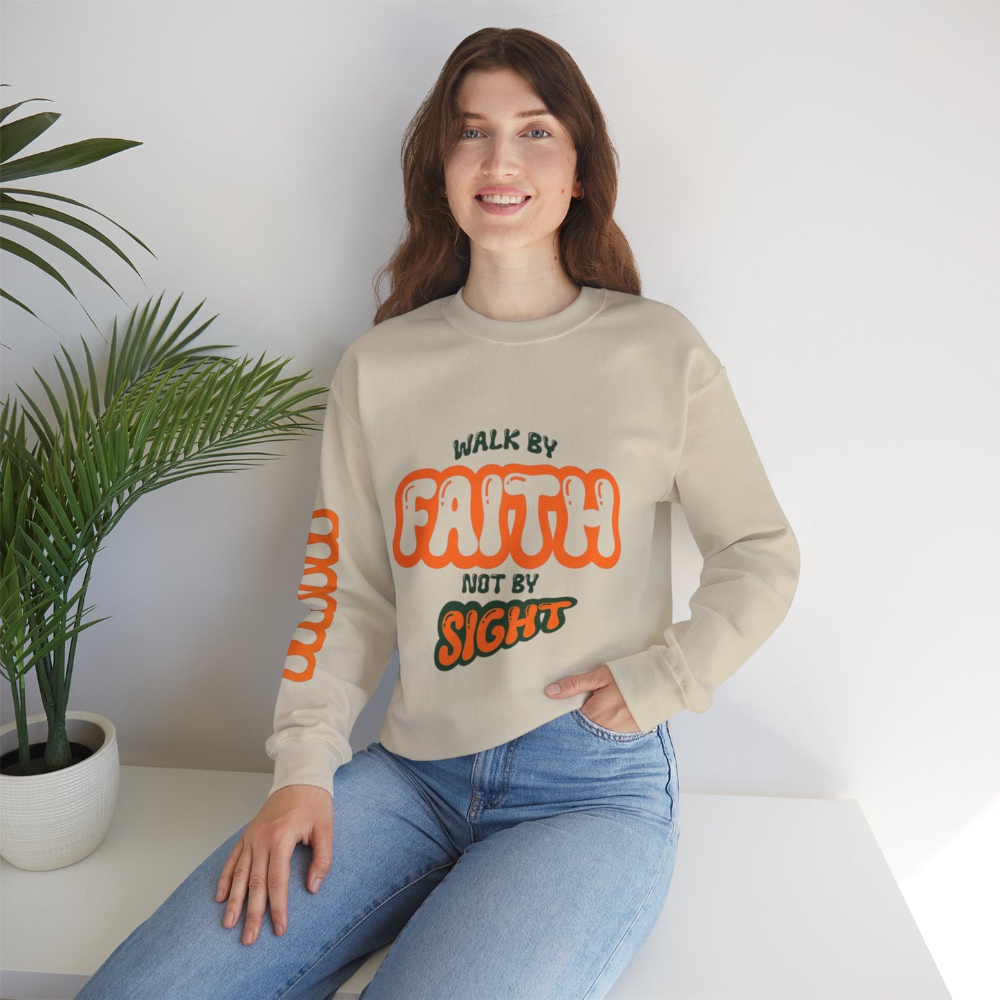 Walk By Faith -Unisex Heavy Blend™ Crewneck Sweatshirt