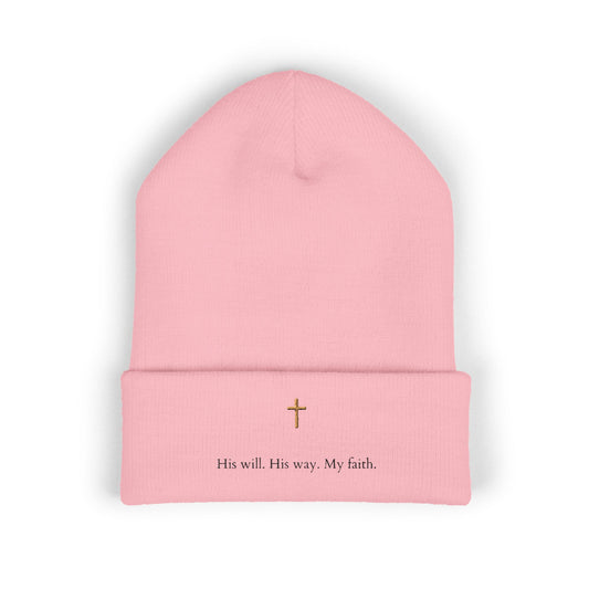 His Will- Classic Cuffed Beanie (Embroidery)