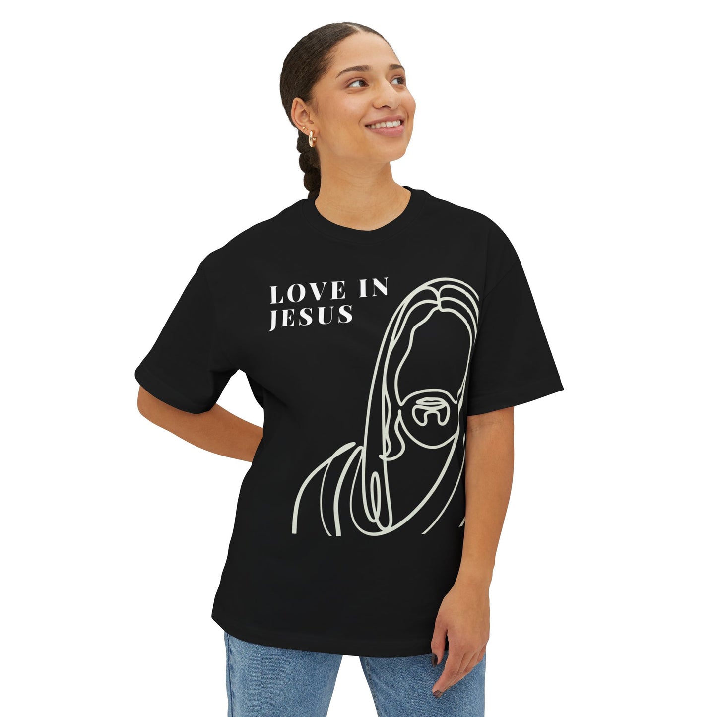 Love Is Jesus- Unisex Oversized Boxy Tee