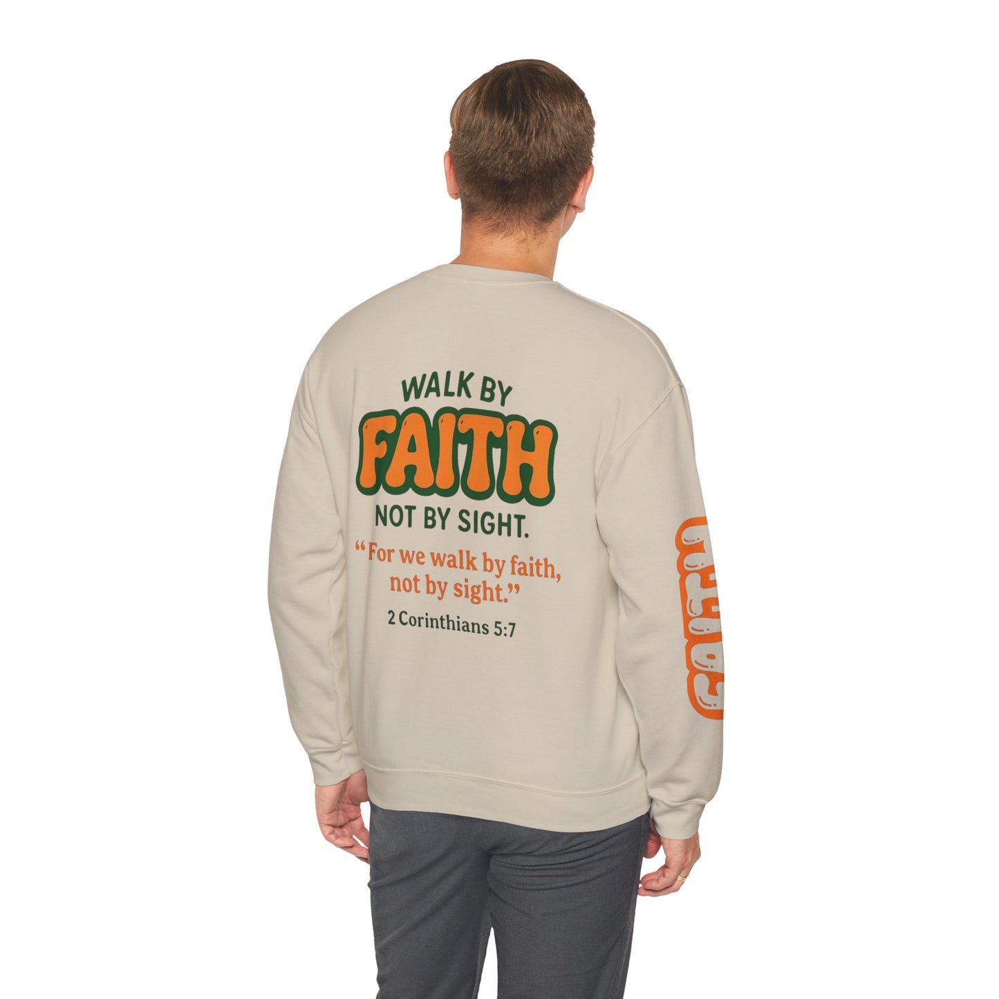 Walk By Faith -Unisex Heavy Blend™ Crewneck Sweatshirt
