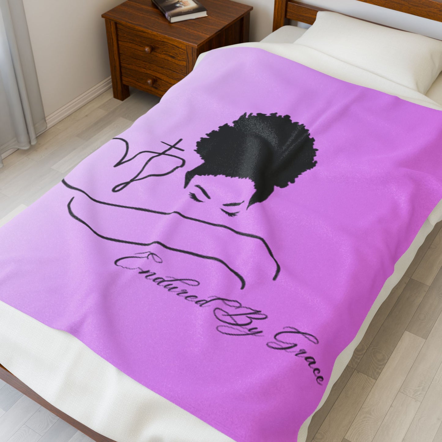 Covered In Grace- Velveteen Plush Blanket