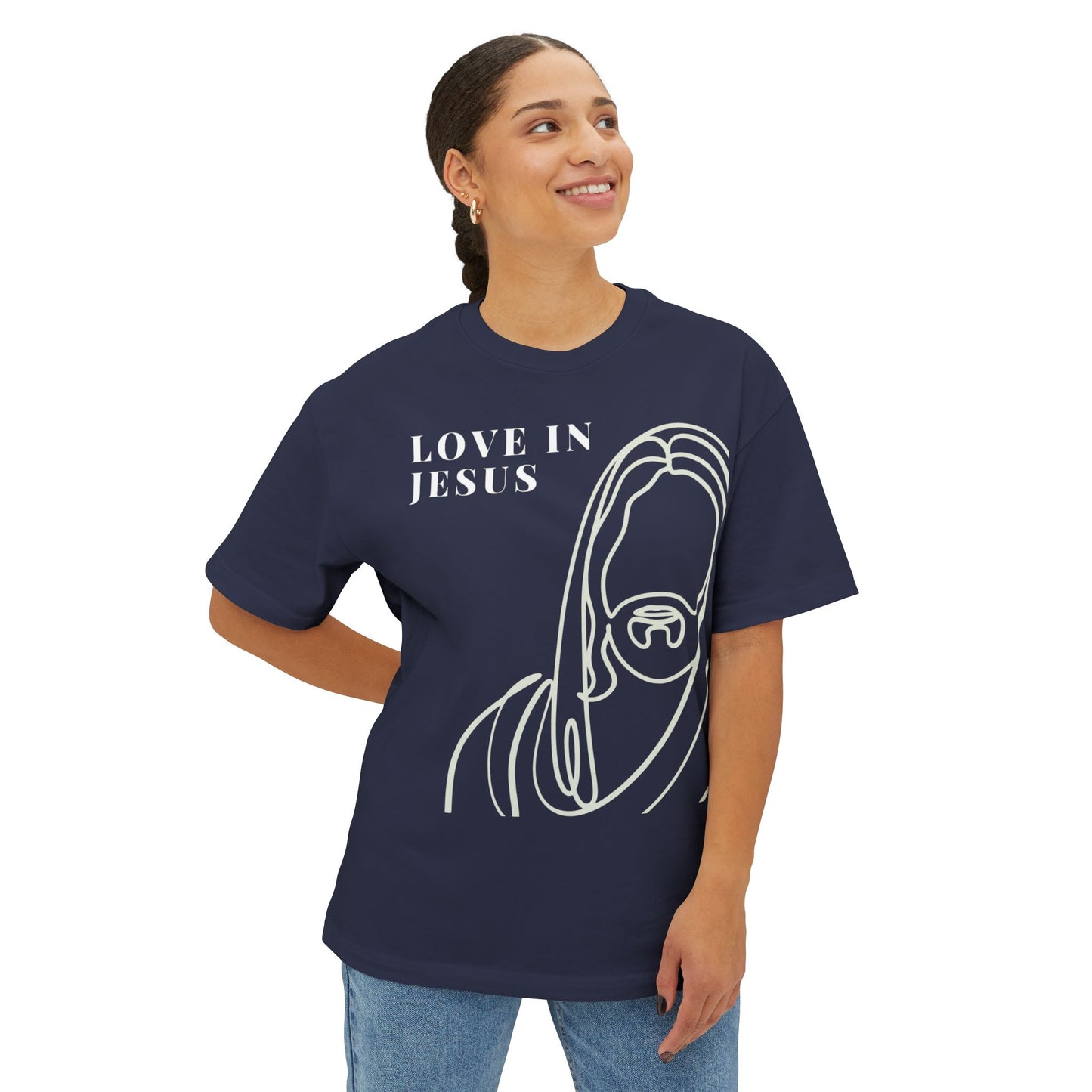 Love Is Jesus- Unisex Oversized Boxy Tee