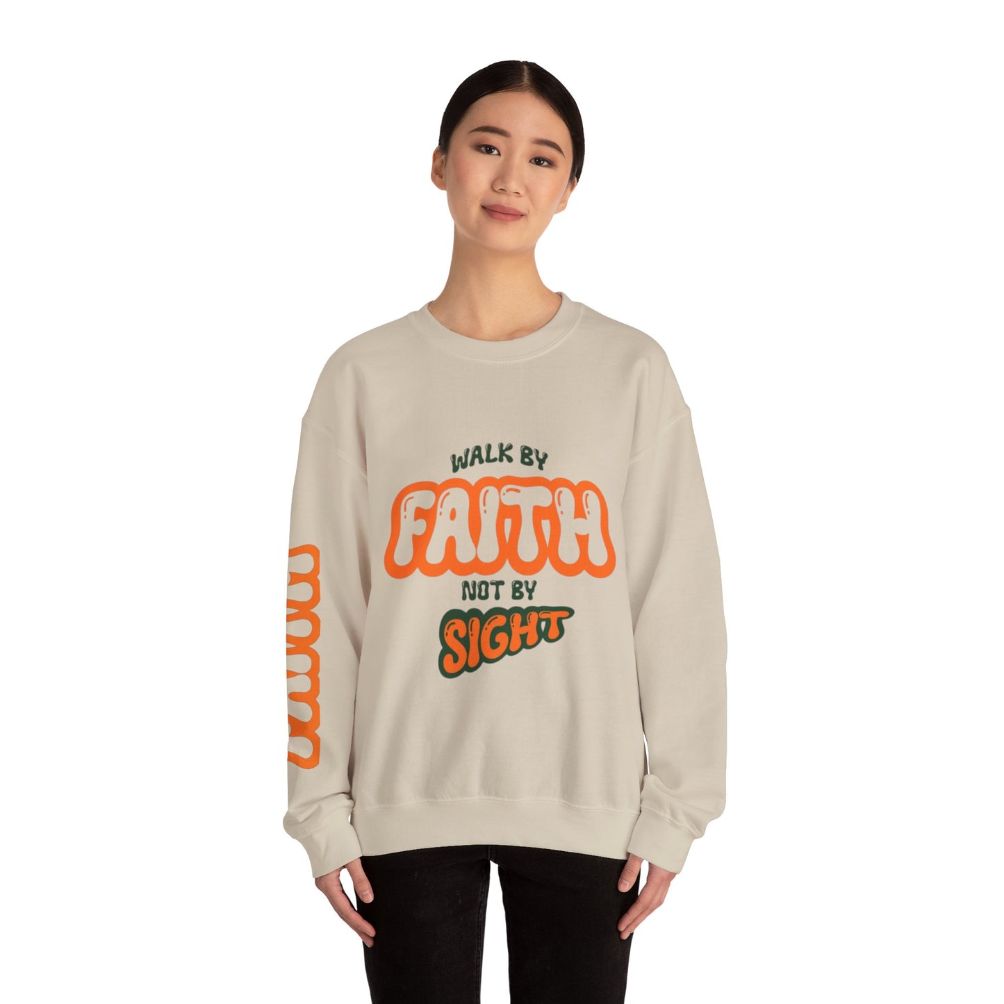Walk By Faith -Unisex Heavy Blend™ Crewneck Sweatshirt