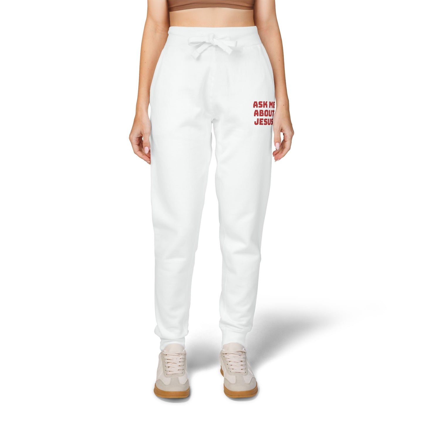 Ask Me About Jesus- Unisex Fleece Sweatpants (Embroidery)