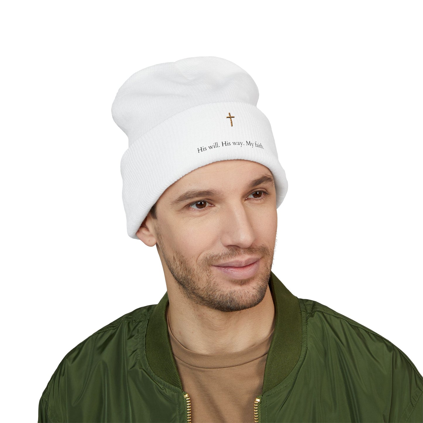 His Will- Classic Cuffed Beanie (Embroidery)