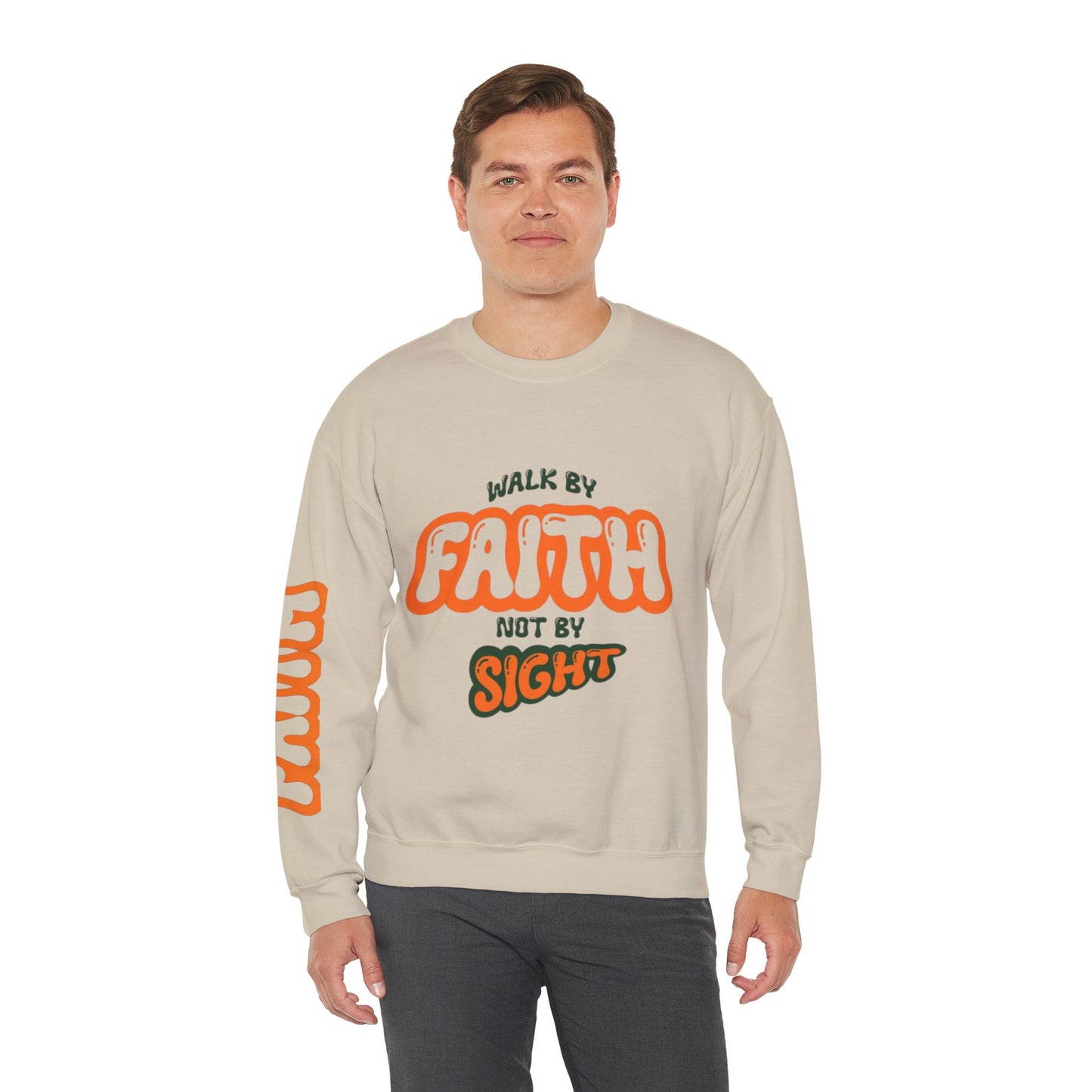 Walk By Faith -Unisex Heavy Blend™ Crewneck Sweatshirt