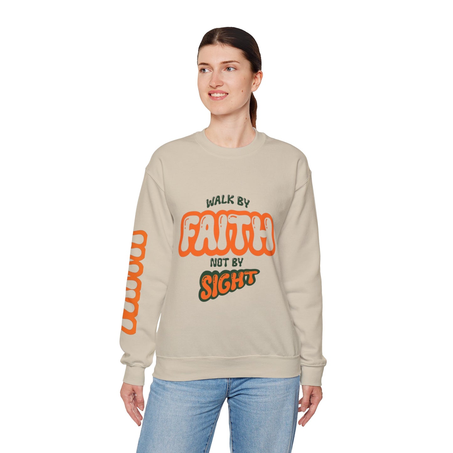Walk By Faith -Unisex Heavy Blend™ Crewneck Sweatshirt