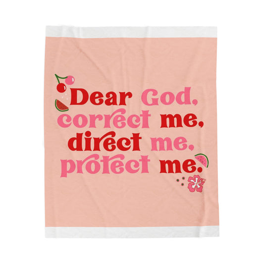 Dear God,- Velveteen Plush Blanket